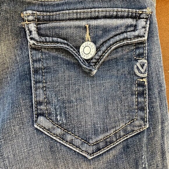 Vigoss Boot Cut Medium Boot Cut Blue Button Pocket Jeans - Picture 10 of 10